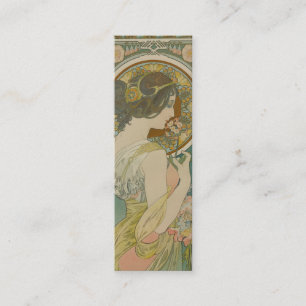 Cartão De Visita Mini Primrose de Alphonse Mucha (1899) Bookmark