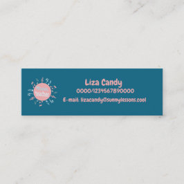 Cartão De Visita Mini Professor de música elegante anota fundo azul