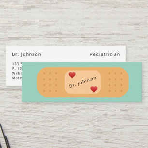 Cartão De Visita Mini Profissionais de Medicina com Patch Bandaid Person