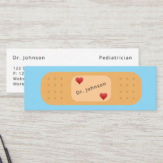 Cartão De Visita Mini Profissionais de Medicina com Patch Bandaid Person