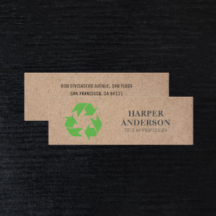 Cartão De Visita Mini Profissional de Reciclagem ecológico moderno do K