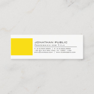Cartão De Visita Mini Profissional Elegante Criativo Branco Amarelo Simp
