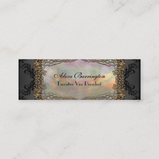 Cartão De Visita Mini Profissional elegante magro de Debsaulea (Frente)