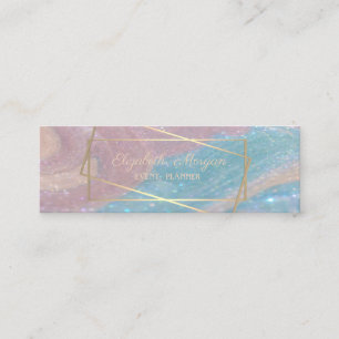 Cartão De Visita Mini Profissional elegante, quadro Dourado do falso,