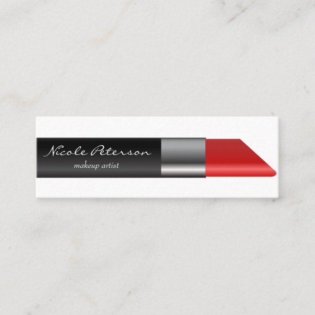 Cartão De Visita Mini Profissional original da composição vermelha do (Frente)