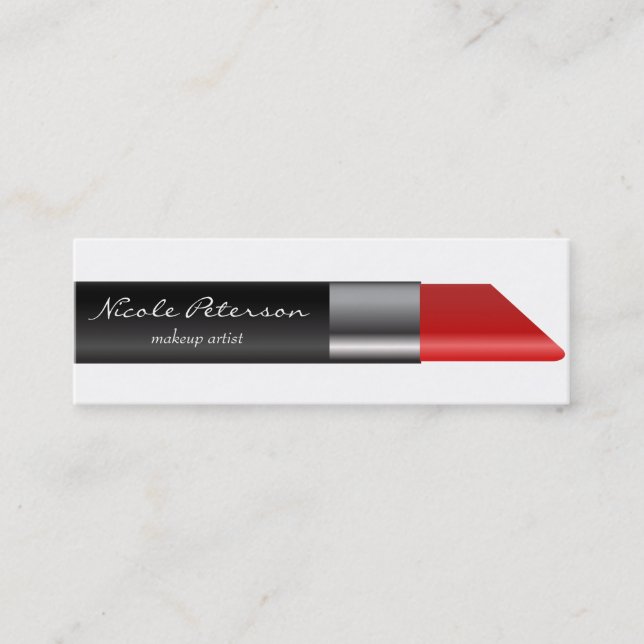 Cartão De Visita Mini Profissional original da composição vermelha do (Frente)