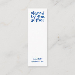 Cartão De Visita Mini Promocional Autor Assinado Mini Favorito Azul