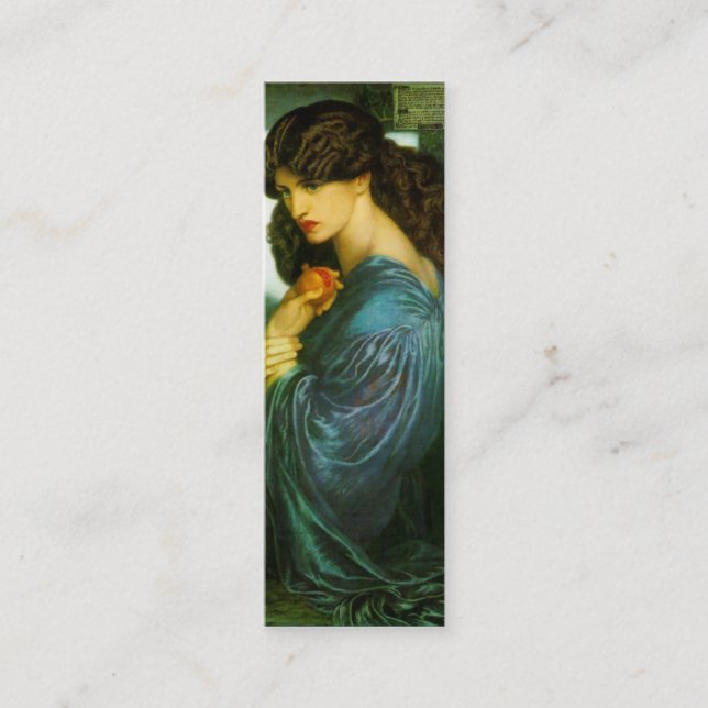 Cartão De Visita Mini Proserpine Bookmark por Dante Gabriel Rossetti (Frente)