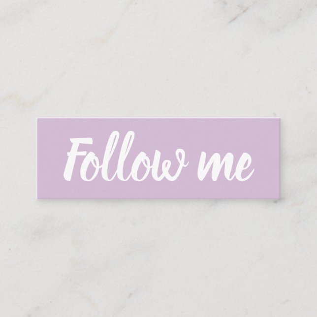 Cartão De Visita Mini Púrpura pastel moderno das mídias sociais minimali (Frente)