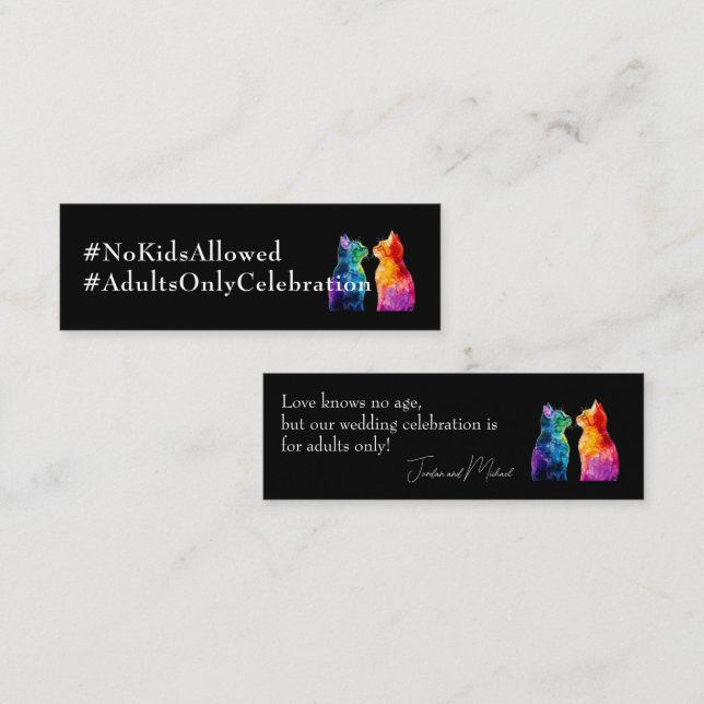 Cartão De Visita Mini 🌈  Purrfectly Yours: Purrfectly 4 Grown-Ups card (Frente/Verso)