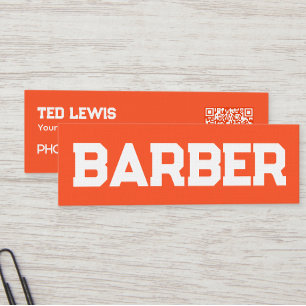 Cartão De Visita Mini QR personalizado da barbagem de salão de cabelo