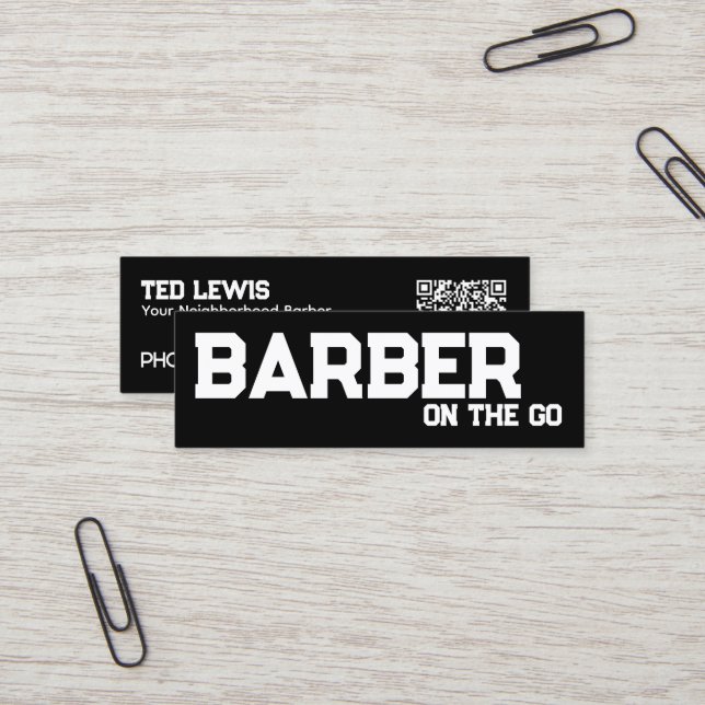 Cartão De Visita Mini QR personalizado da barbagem móvel (Frente/Verso In Situ)