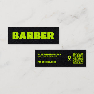 Cartão De Visita Mini QR Personalizado de Mapas de Barber