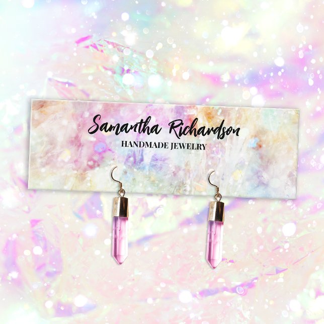 Cartão De Visita Mini Rainbow Confetti Earring Holder Jewelry (Criador carregado)