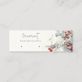 Cartão De Visita Mini Red Snow Winter Berries Hoops Loop Stuop Holder