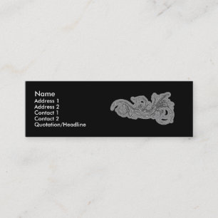 Cartão De Visita Mini Redemoinho branco no preto - personalizado