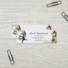 Cartão De Visita Mini Reilaboração de Alice Vintage na Terra das Maravil