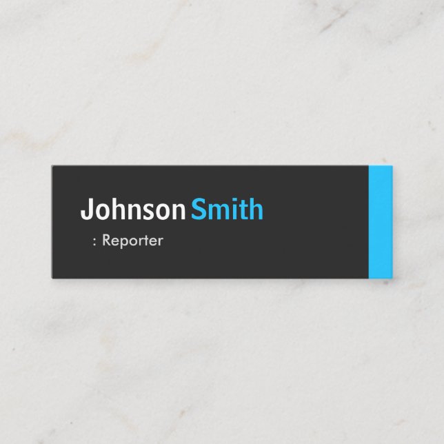 Cartão De Visita Mini Repórter - Mini Azul Aqua Pessoal (Frente)