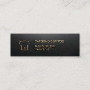 Cartão De Visita Mini Restauração Dourado preta elegante minimalista d