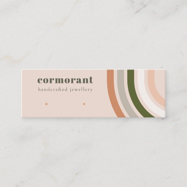 Cartão De Visita Mini Retro Rainbow Desert Chic Stud Earring Display (Frente)