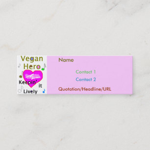 Cartão De Visita Mini Rosa do herói do Vegan