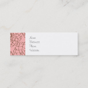 Cartão De Visita Mini Rosa elegante e desenho de esboço da flor de Brow