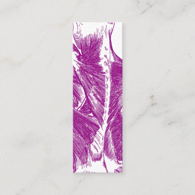 Cartão De Visita Mini Roxo dos músculos traseiros | da anatomia | do (Frente)