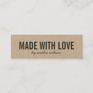 Cartão De Visita Mini Rústico feito com meios do Social de Kraft do amo