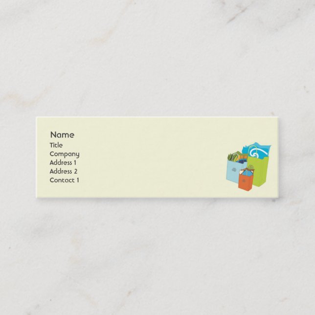 Cartão De Visita Mini Sacos de compras - magros (Frente)