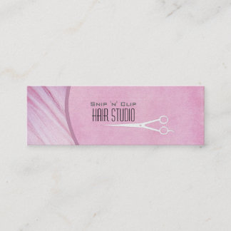 Cartão De Visita Mini Salão de Estilos de Cabelo Moderno Rosa