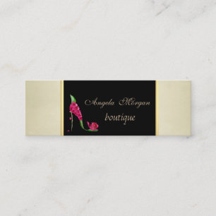 Cartão De Visita Mini Salto Alto Floral Moderno Elegante e Sofisticado