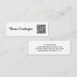 Cartão De Visita Mini Script de Na moda de Código de QR Profissional Mín