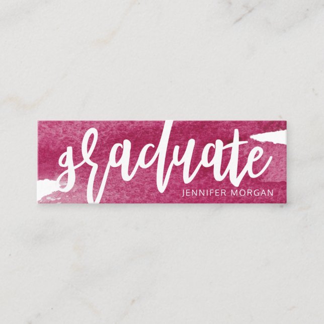 Cartão De Visita Mini script whimsical push trava trava graduação Nome P (Frente)