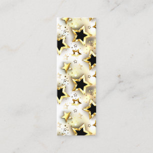 Cartão De Visita Mini Sem costura leve com estrelas douradas