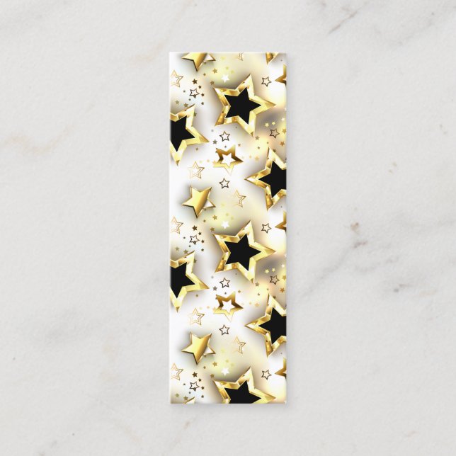 Cartão De Visita Mini Sem costura leve com estrelas douradas (Frente)