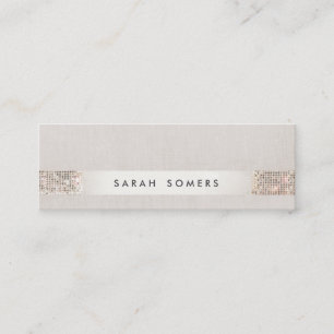 Cartão De Visita Mini Sequência Silver FAUX Moderna na moda