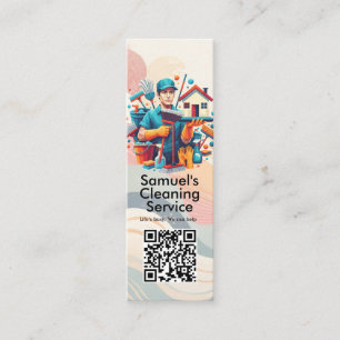 Cartão De Visita Mini Serviço de Limpeza de Casa Moderna Serviço de Limp