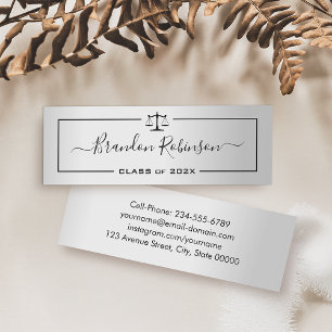 Cartão De Visita Mini Silver Look Justice Expande Graduação na Faculda