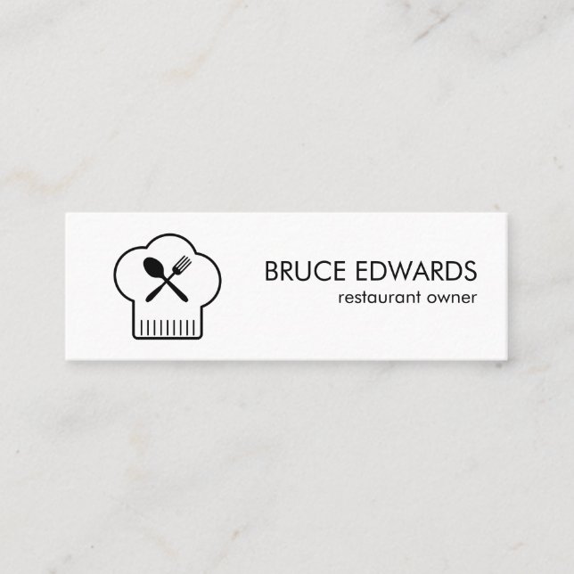 Cartão De Visita Mini Silverware do Chefs Hat (Frente)