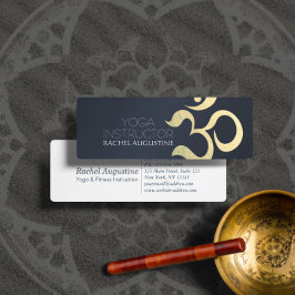 Cartão De Visita Mini Símbolo de treinador de meditação de Yoga OM