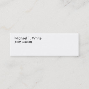Cartão De Visita Mini Simples branco moderno minimalista fino