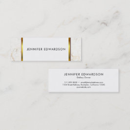 Cartão De Visita Mini Simples e elegante profissional de ouro branco
