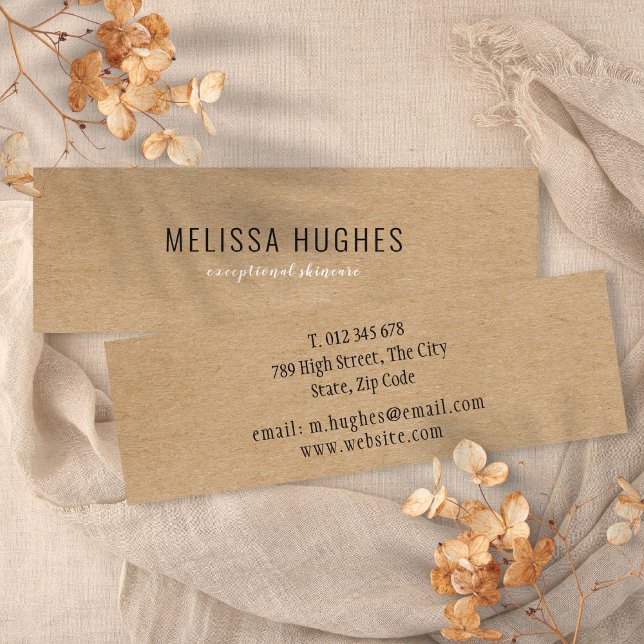 Cartão De Visita Mini Simples Kraft Rústico Moderno (Simple Modern Rustic Kraft Mini Business Card)