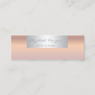 Cartão De Visita Mini Simples Moderno Profissional Dourado Rosa