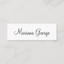 Cartão De Visita Mini Simples preto e branco