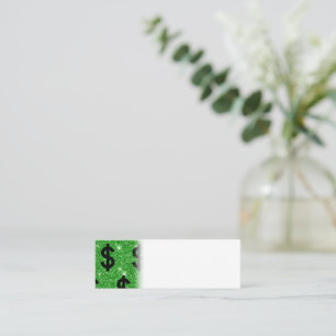 Cartão De Visita Mini Sinal de Dólar Negro Money Empreendedor Wall Stre