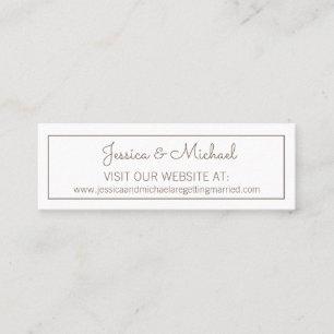 Cartão De Visita Mini Site de Casamento Branco Simples
