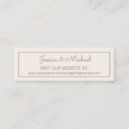 Cartão De Visita Mini Site de casamento em Creme Marfim Branco