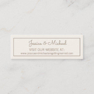 Cartão De Visita Mini Site de casamento em Creme Marfim Branco