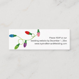 Cartão De Visita Mini Site de Casamento Luzes de Natal RSVP